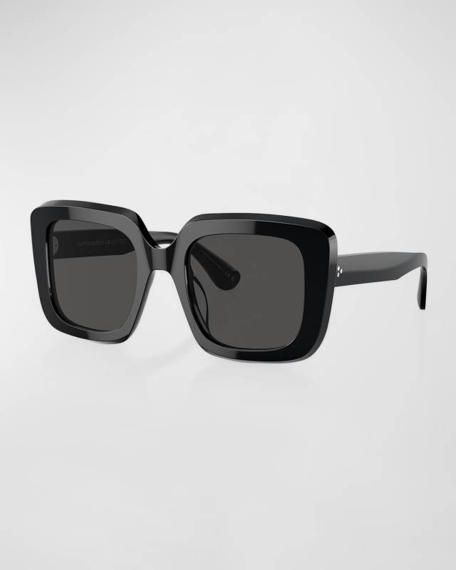 Franca Beveled Acetate Square Sunglasses